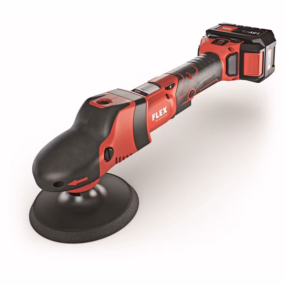 Flex Polermaskin PE150 18.0-EC Set - 18V 150-1450/min 2x5.0Ah&Laddare L-Boxx Roterande