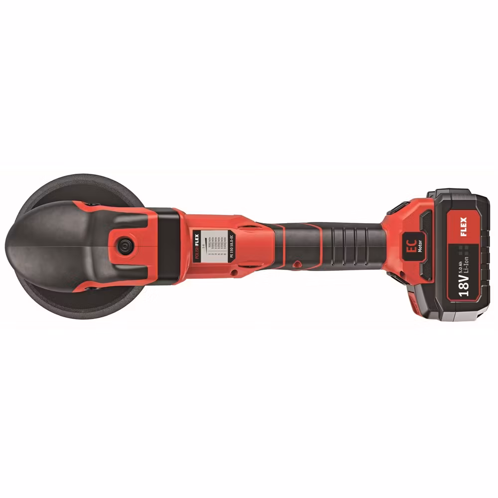 Flex Polermaskin PE150 18.0-EC Set - 18V 150-1450/min 2x5.0Ah&Laddare L-Boxx Roterande
