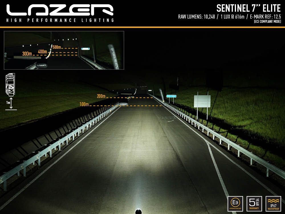 Lazer Sentinel Elite 7" med positionsljus