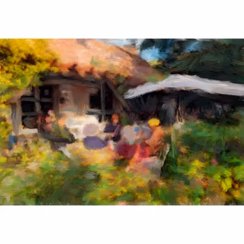 I Monet's Hage (lerret)