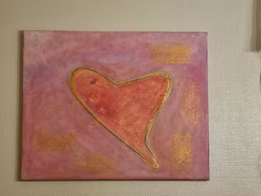 Krackelerings Hjärta Rosa 50x40 cm