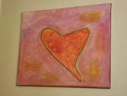 Krackelerings Hjärta Rosa 50x40 cm