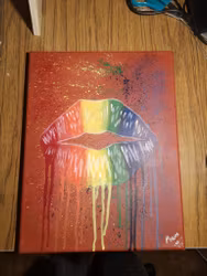 ​Drippy Rainbow Lips 27x35cm