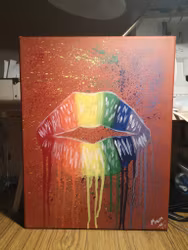 ​Drippy Rainbow Lips 27x35cm