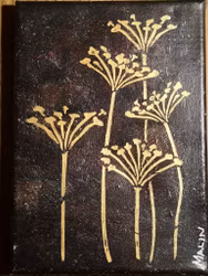 Blommor guld 15x21 cm