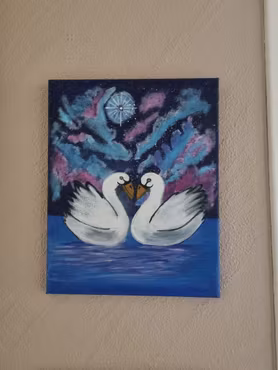 Galaxy Swans 24x30cm