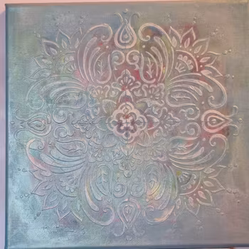 Turkosgrön mandala 3D 30x30cm