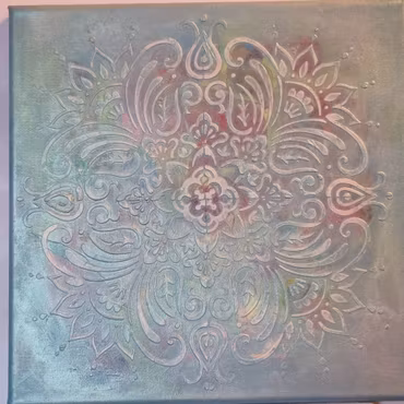 Turkosgrön mandala 3D 30x30cm