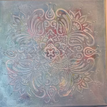 Turkosgrön mandala 3D 30x30cm