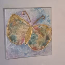 Guld Fjärilen 20x20 cm SÅLD