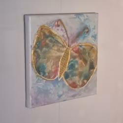 Guld Fjärilen 20x20 cm SÅLD