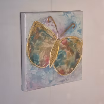 Guld Fjärilen 20x20 cm SÅLD