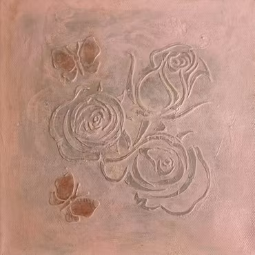 The Roses and butterflies 20X20 cm