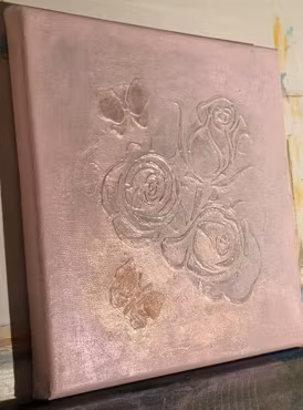 The Roses and butterflies 20X20 cm