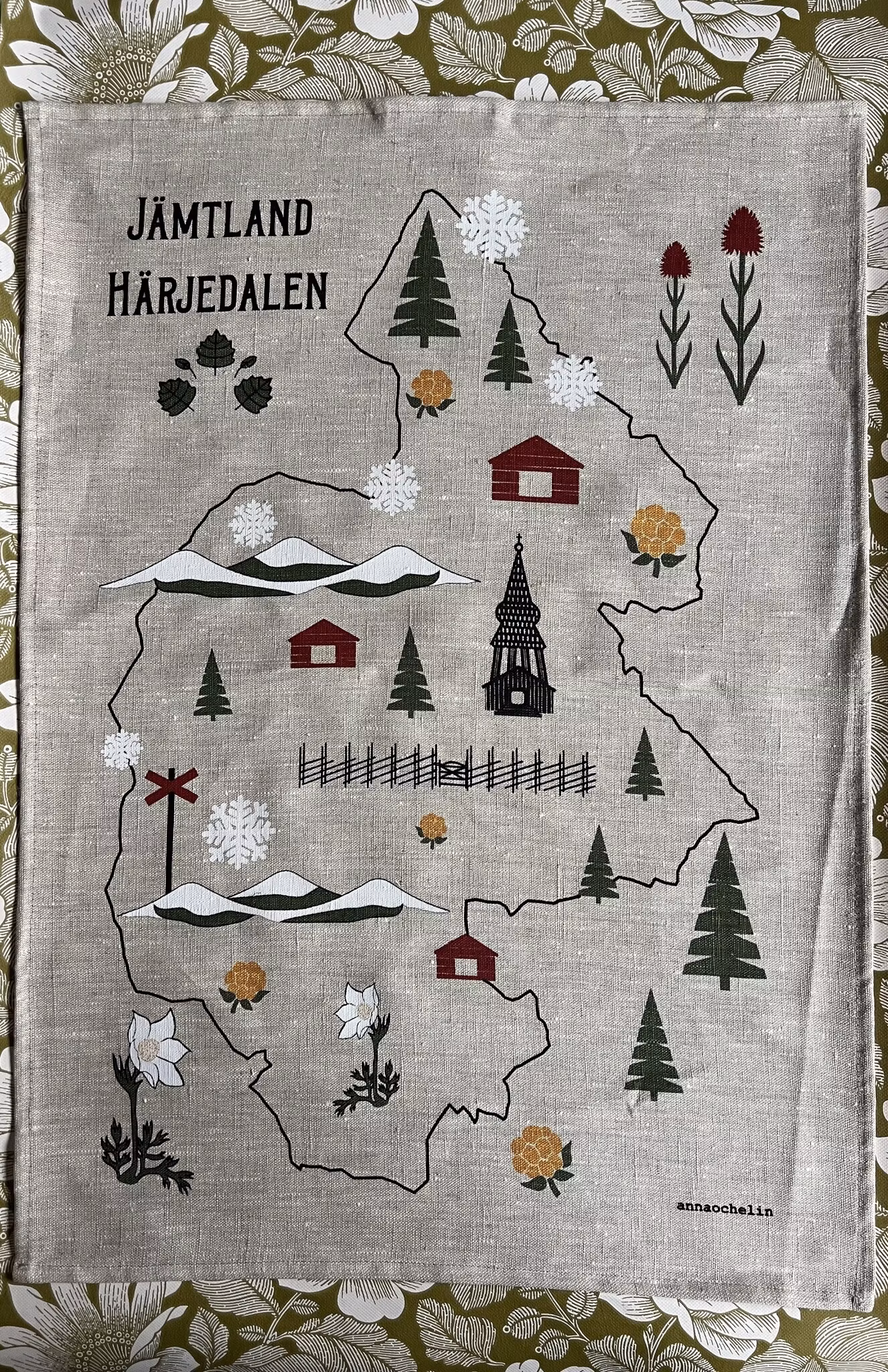 JÄMTLAND-HÄRJEDALEN kökshandduk/bonad
