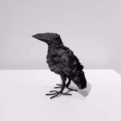 Mellan Korp i svart trä