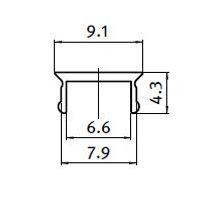 Täcklist aluminium för ISB profil med spår 8mm. HL=2m.