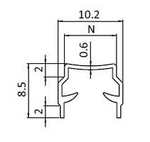 Glaslist U, Spår 8 / 4-6mm, svart, 1st = 2m
