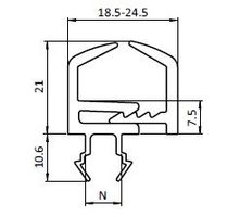 Glaslist 2-delad svart PP + TPE, HL=2m