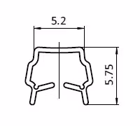 Glaslist U, Spår 6 / 1-4mm svart, 1st = 2m