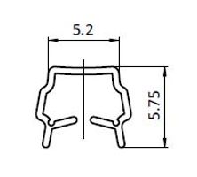 Glaslist U, Spår 6 / 1-4mm svart, 1st = 2m