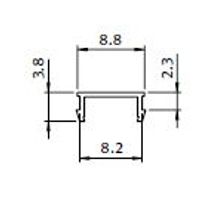 Täcklist röd, RAL 3020, för BSB profil med spår 8mm. HL=2m.