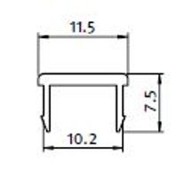 Täcklist svart PVC för BSB profil med T-spår 10mm HL=2m.