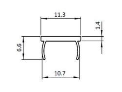Täcklist aluminium för BSB profil med spår 10mm. HL=2m.