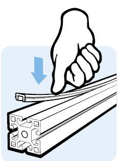 Täcklist aluminium för BSB profil med spår 10mm. HL=2m.