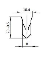 Hållare för skivmaterial 2-4 eller 4-5mm. L=45mm