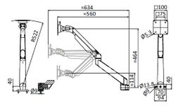 Monitorarm 5-axlig, inklusive fästmateriel