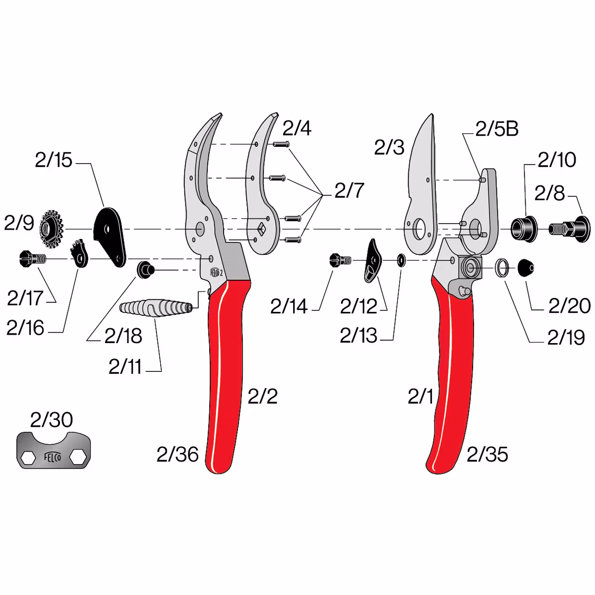 Vänsterhänt sekatör, FELCO 9