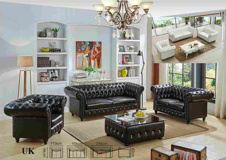 UK Chesterfield Sofagruppe 3+2+1