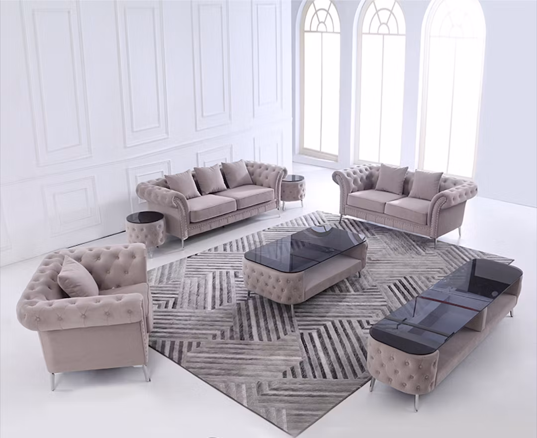 Arucas Chesterfield Sofagruppe 3 + 2 + 1