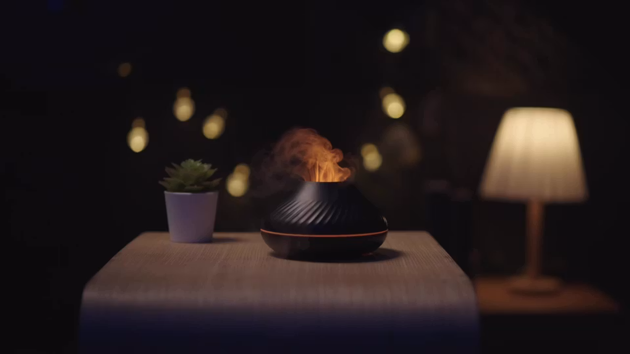 Flamme Aromadiffuser - Luftfukter med LED-lys