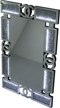CC-formet designer Speil med LED-lys og diamanter - 120cm