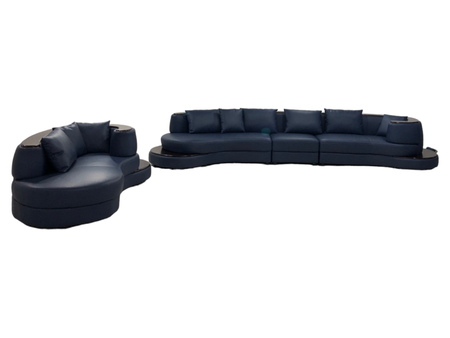 Slim L-Sofa med Sjeselong - Blå