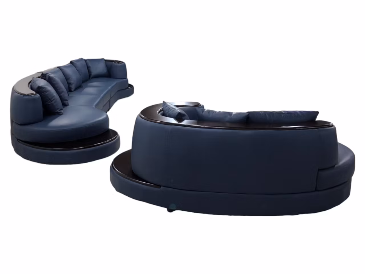 Slim L-Sofa med Sjeselong - Blå
