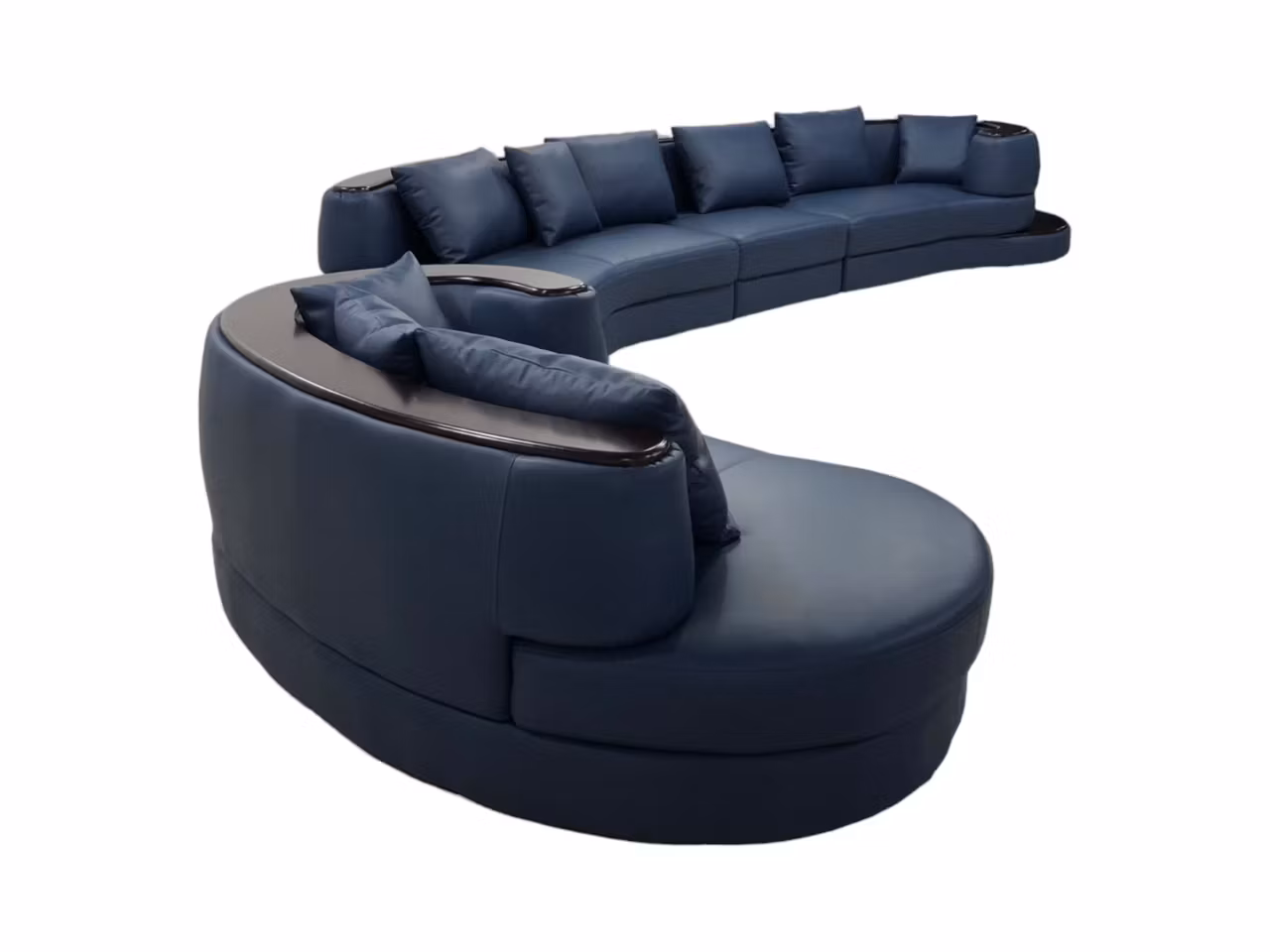 Slim L-Sofa med Sjeselong - Blå