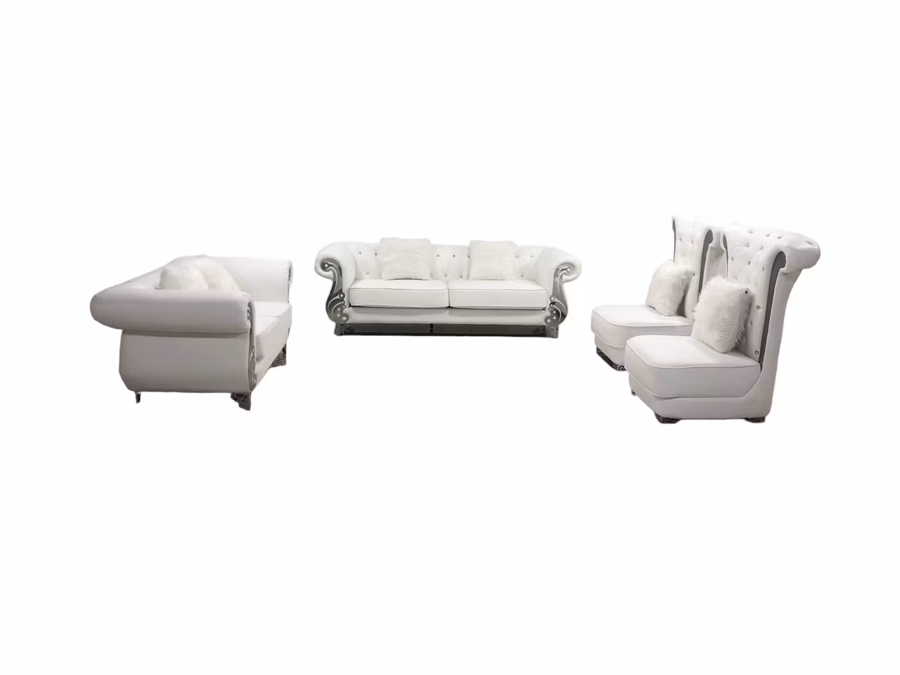 Flora Sofagruppe 3 + 2 + 1 + 1 - Ekte skinn