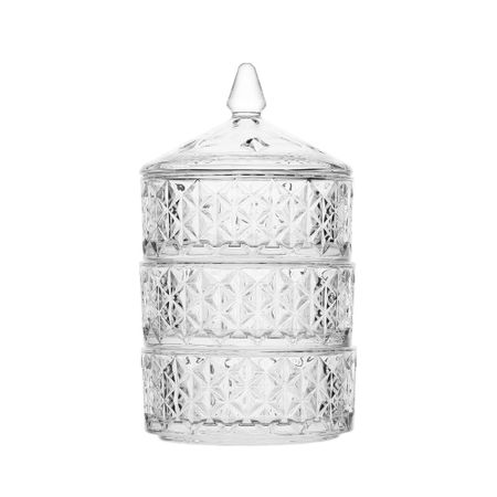3-delers snackssett/godterikrukke i glass - Delisoga The Dazzling Sugar Jar