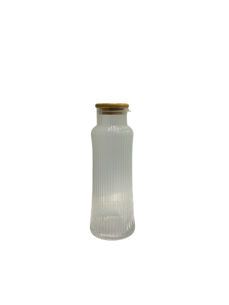 Bavary Rillet Glasskaraffel med Babmuslokk - 1,15L