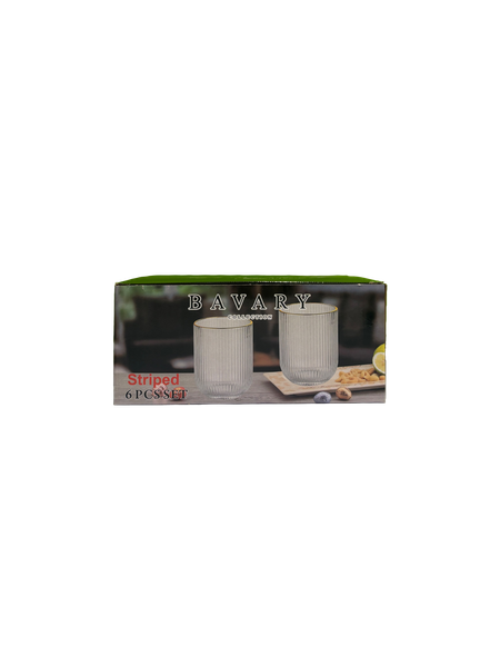 6stk. Drikkeglass i stripete design 30 cl