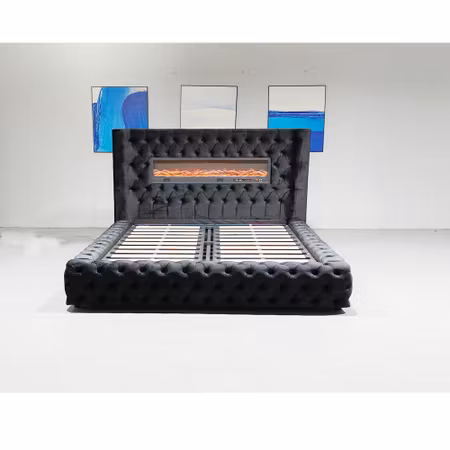 Chesterfield flame 160x200 - Sengeramme med oppbevaring