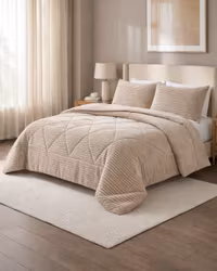 Sengesett i 3 deler - Stripe Beige