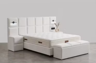 Elysium - Krem-Boucle 160x200cm - Dobbeltseng inkl. Hodegavl