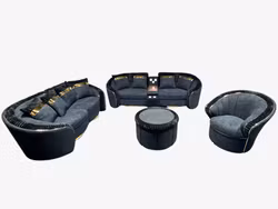 Aurelia Sofagruppe 3 + 2 + 1 Inkl. Sofabord - Svart