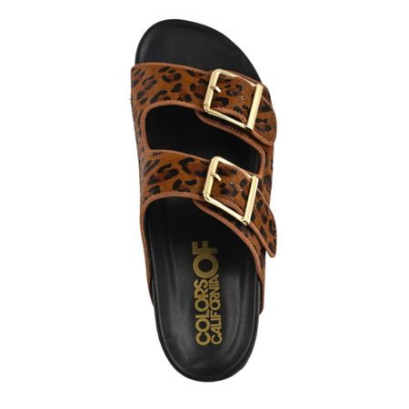 Leopard Sandal med Två Band