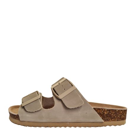 Taupe Sandal Med Färgade Spännen