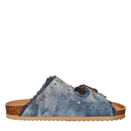 Denim Sandal Med Nitar Och Strass